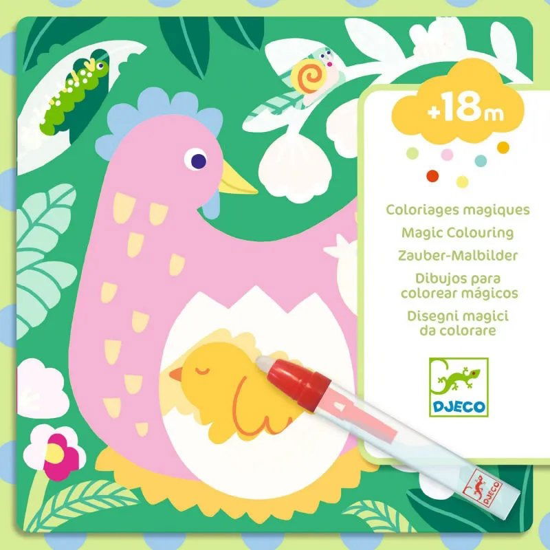 Coloriages magiques | Coucou caché maman-bébé du jardin