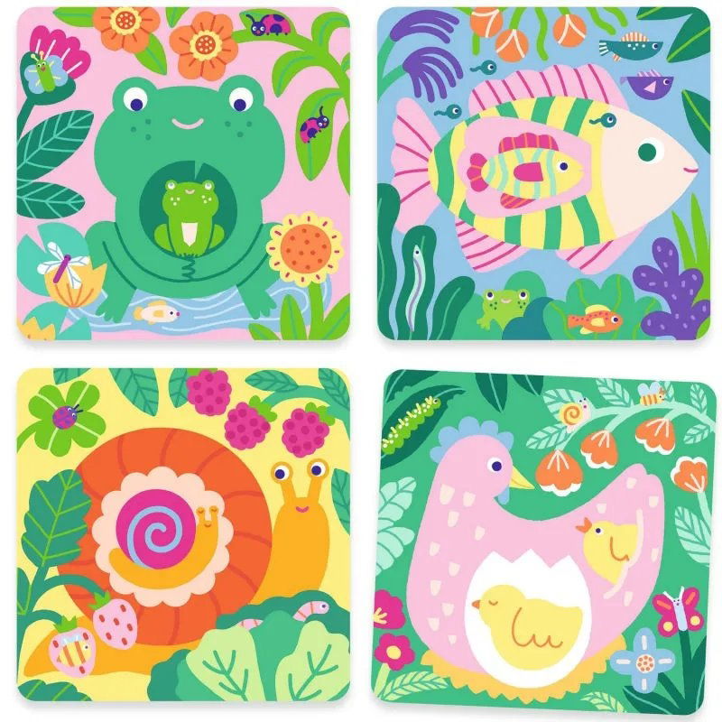 Coloriages magiques | Coucou caché maman-bébé du jardin