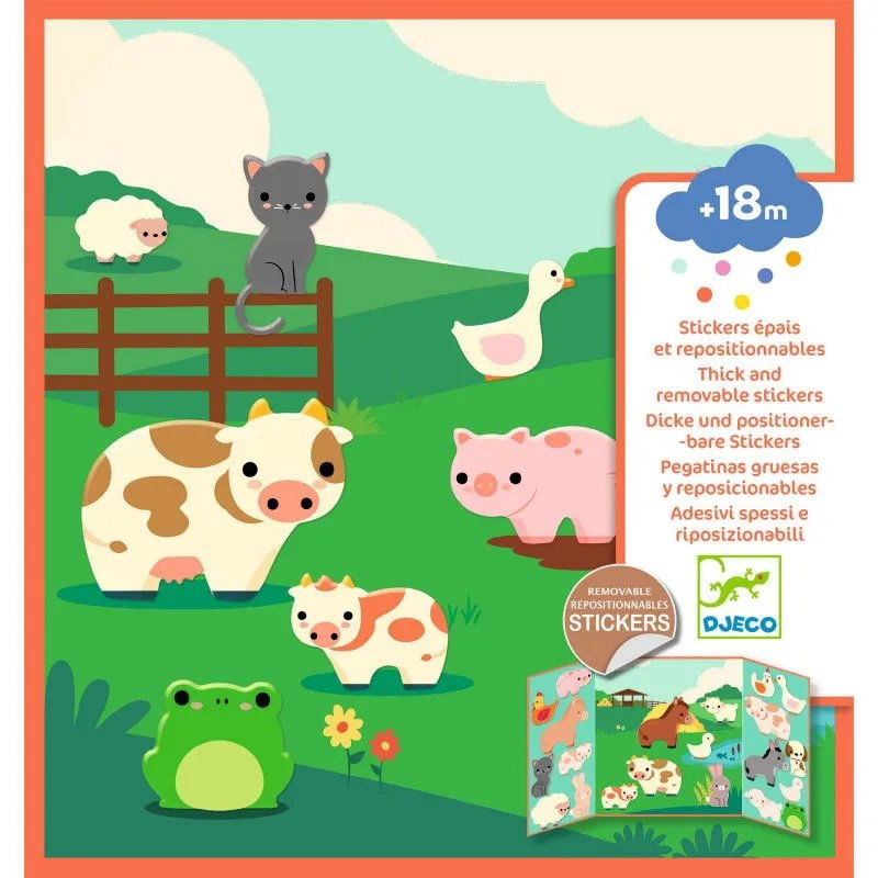 Stickers épais repositionnables | Les animaux de la ferme