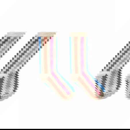 Chaussettes | Rayures rose - Sproet & Sprout