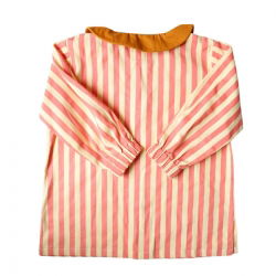 Tablier d'école enfant | Rayé rose