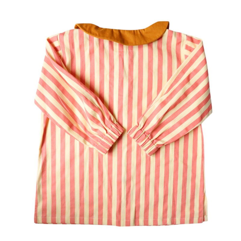 Tablier d'école enfant | Rayé rose