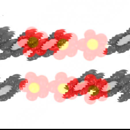 Lot de 2 barrettes | Fleurs rouges - Le petit souk