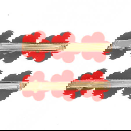 Lot de 2 barrettes | Fleurs rouges - Le petit souk