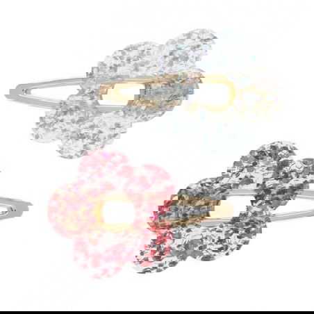 Lot de 2 barrettes | Fleurs à paillettes - Le petit souk