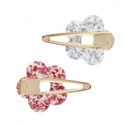 Lot de 2 barrettes | Fleurs à paillettes
