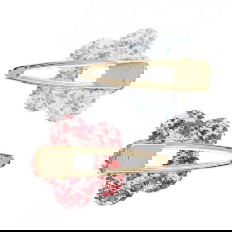 Lot de 2 barrettes | Fleurs à paillettes - Le petit souk