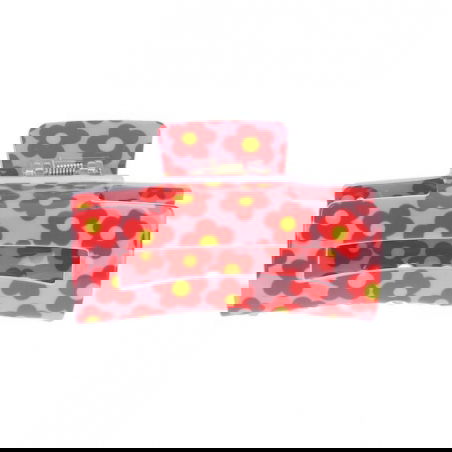 Pince à cheveux crabe | Fleurs roses - Le petit souk