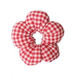 Chouchou fleur | Vichy rouge - Le petit souk