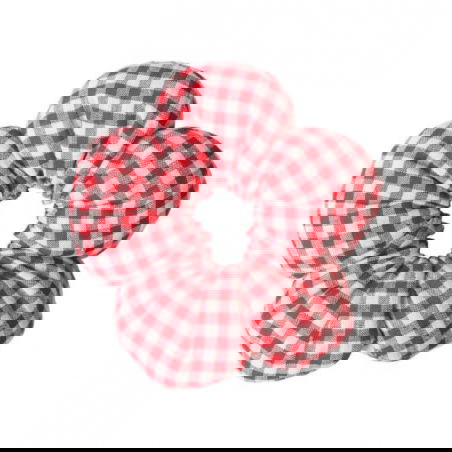 Chouchou fleur | Vichy rouge - Le petit souk