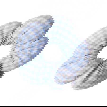 Chouchou fleur | Vichy bleu - Le petit souk