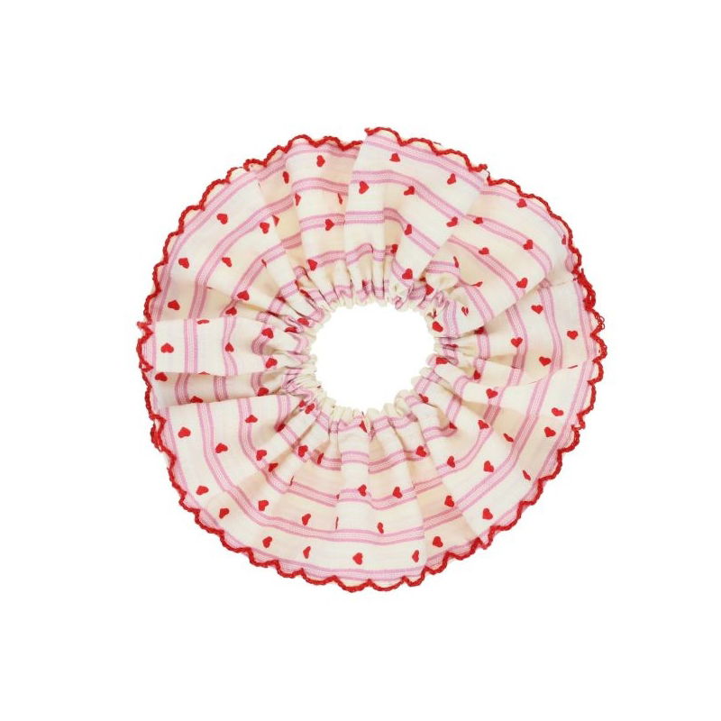 Chouchou rayé imprimé coeur