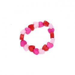 Bracelet coeurs roses et rouges