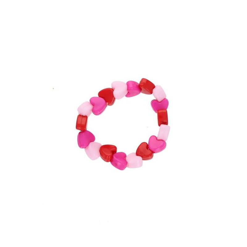 Bracelet coeurs roses et rouges