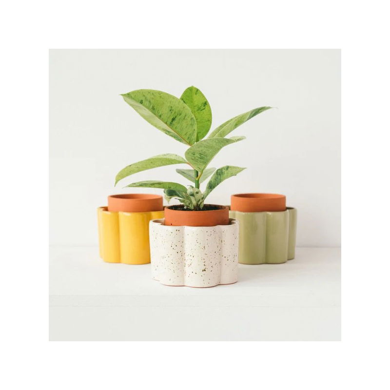 Pot autonome Paulita| Blanc grainé