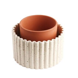 Pot autonome Paula| Blanc grainé