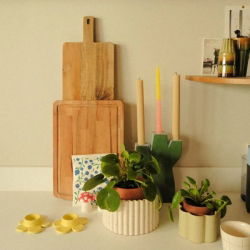 Pot autonome Paula| Blanc grainé