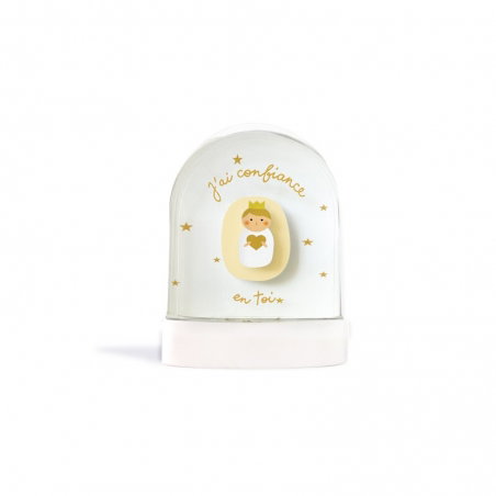Boule à neige | Jésus Divin enfant paillettes dorées