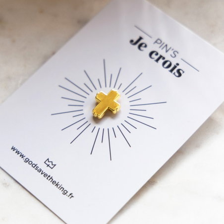 Pin's | Petite Croix doré - God save the king
