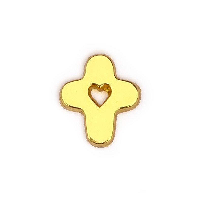 Pin's | Petite Croix dorée avec coeur