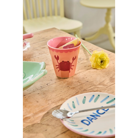 Petit gobelet | Crabe print corail