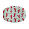 Grande assiette rectangulaire | New lobster print bleu clair