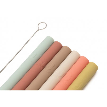 6 pailles en silicone | Mixed shades - Jollein