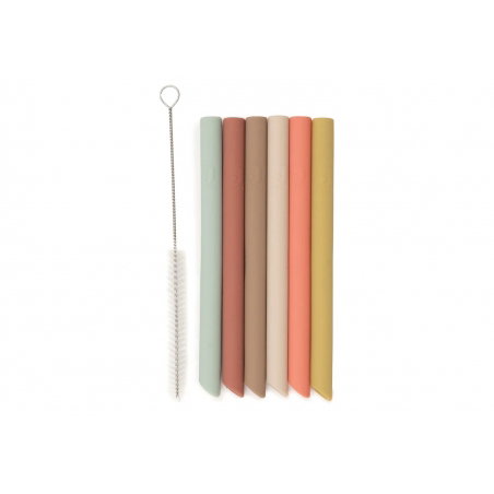 6 pailles en silicone | Mixed shades - Jollein