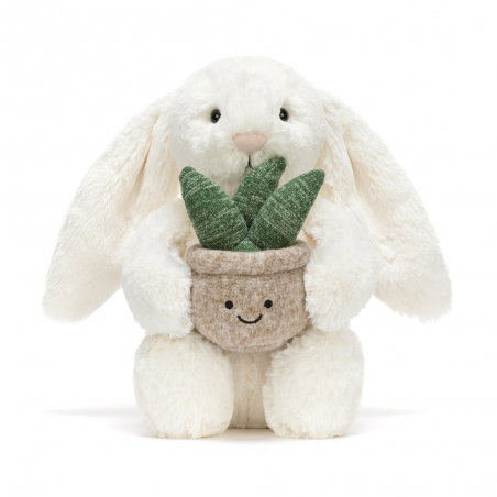 Lapin Crème avec Plante