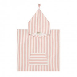 Poncho à rayures 1-3 ans | Rose clair - Rose in April