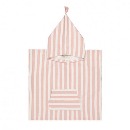 Poncho à rayures 1-3 ans | Rose clair - Rose in April