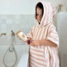 Poncho à rayures 1-3 ans | Rose clair