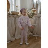 Collant à bretelles sans pieds | Lavender x Cream Striped