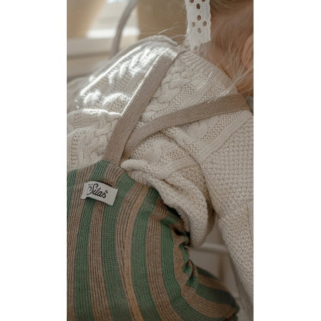 Collant à bretelles sans pieds | Matcha x Peanut Striped - Silly Silas