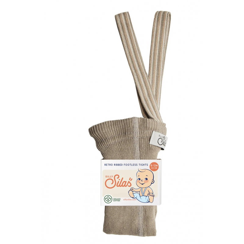 Collant à bretelles sans pieds | Oyster Grey Striped