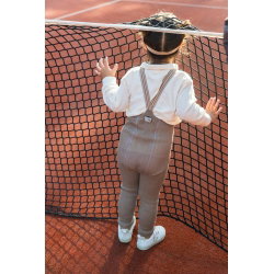 Collant à bretelles sans pieds | Oyster Grey Striped