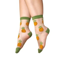 Chaussettes transparentes ananas