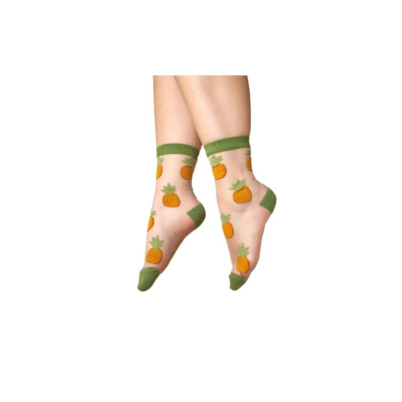 Chaussettes transparentes ananas