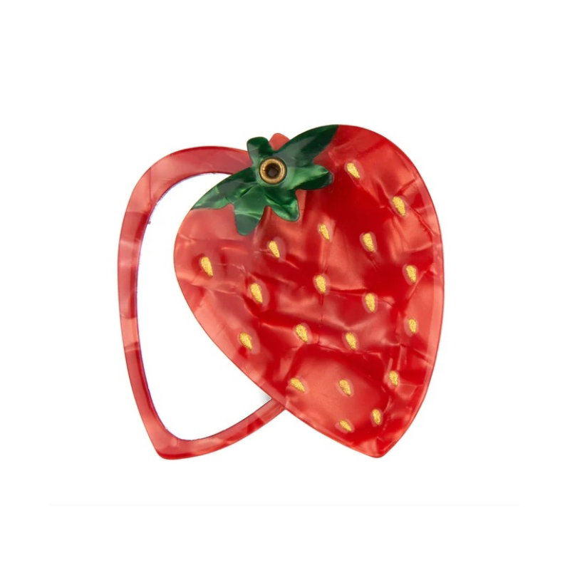 Miroir de poche fraise
