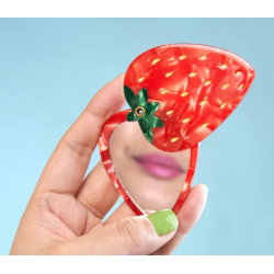 Miroir de poche fraise