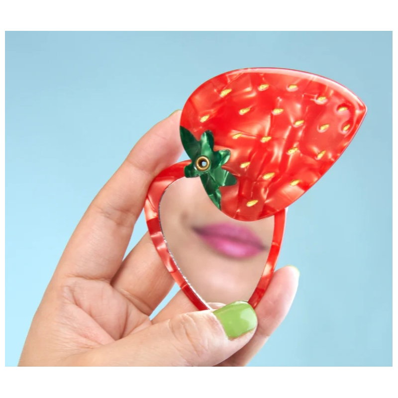 Miroir de poche fraise