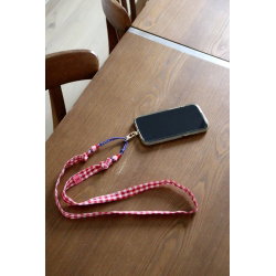 Cordon de téléphone César | Vichy rouge