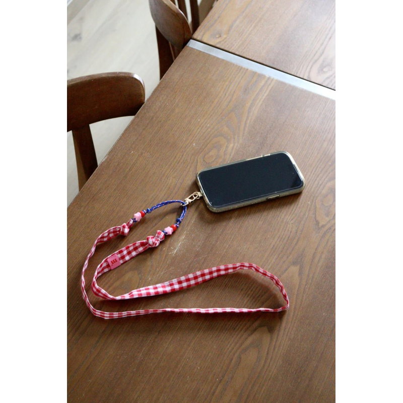 Cordon de téléphone César | Vichy rouge