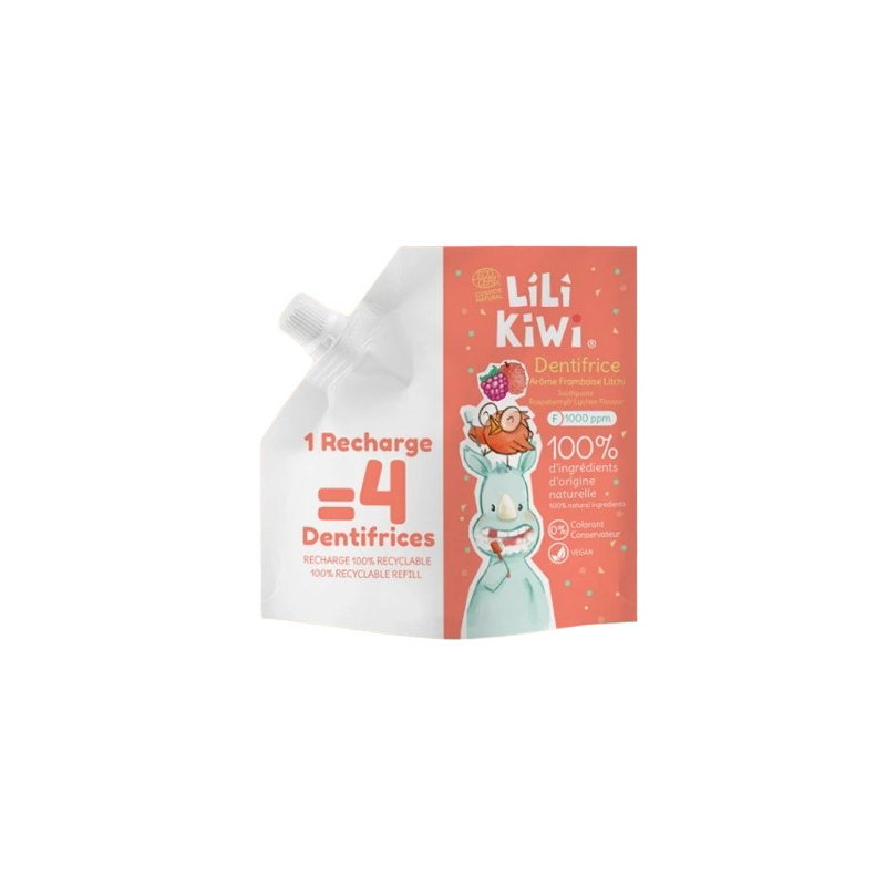 Recharge Dentifrice Fluor Enfant | Framboise-Litchi