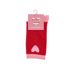 Chaussette enfant | Coeur rose