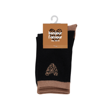Chaussette enfant | Coeur marron