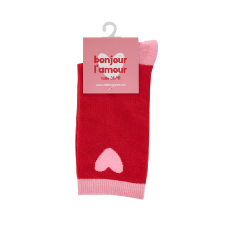 Chaussettes adulte | Coeur rose - Atelier wagram