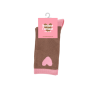 Chaussettes enfant marron | Coeur rose