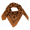 Foulard Petit Format | Fond marron coeurs noir