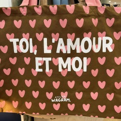 Sac Cabas XL | Toi, l'amour et moi marron